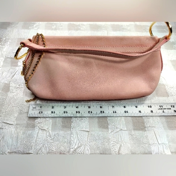 Juicy Couture Vintage Pink Leather Purse & Gold Letter J & 2 Chains - Picture 11 of 12